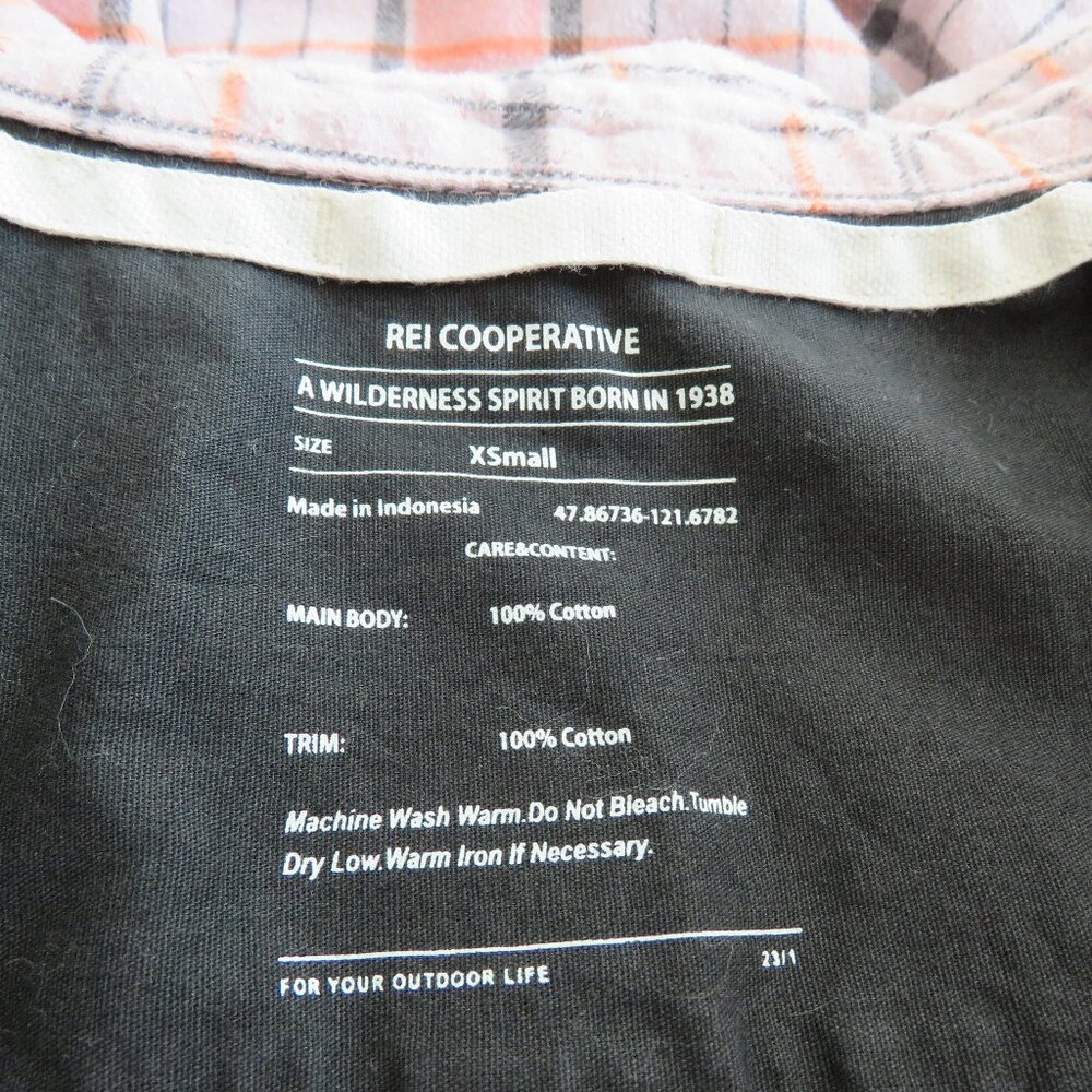 REI COOP Wallace Lake Flannel Shirt in Light Pink Plaid Gorpcore Outdoor Fall XS - Picture 14 of 14